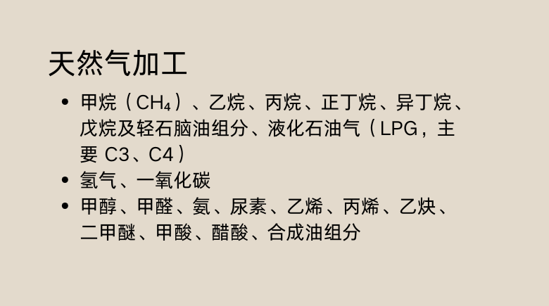 天然气炼制及加工
